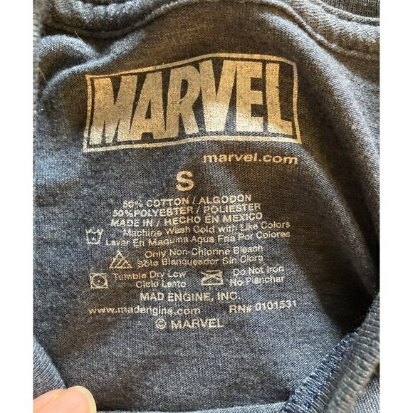 Boys Marvel Captain‎ America Tee Shirt Gray Blue S - Picture 4 of 4